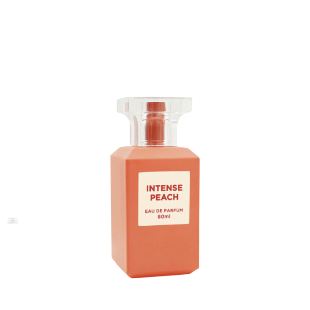 Bottle only of Fragrance World Intense Peach 80 ml Eau de Parfum (no packaging)