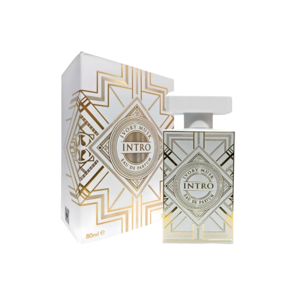 Fragrance World Intro Ivory Musk 80 ml Eau de Parfum retail box and bottle