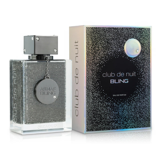 Armaf Bling Club de Nuit perfume bottle and packaging on a white background