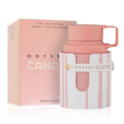 Odyssey Candee perfume bottle and packaging on a white background