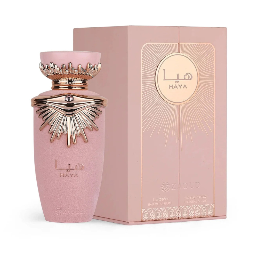Pink Lio Naya perfume bottle and packaging on a white background