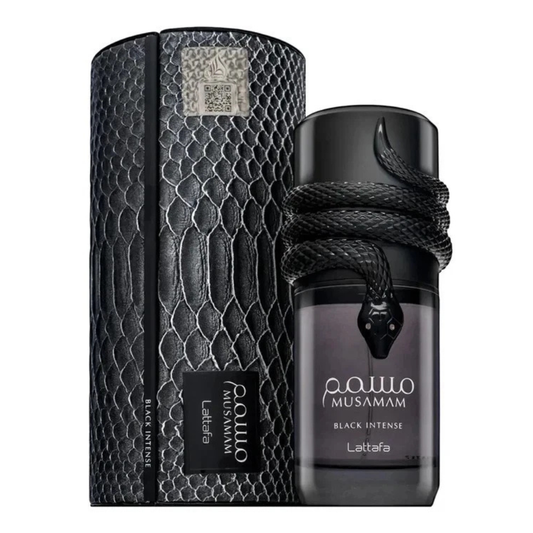 Perfume bottle and packaging with 'Latafa' branding on a white background