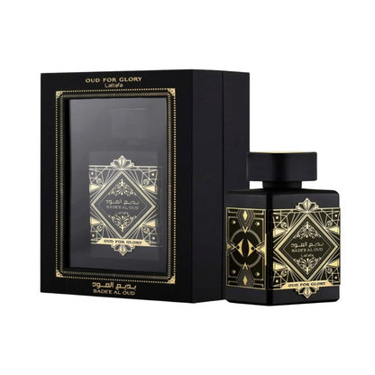 Lattafa Badee Al Oud 100 ml Eau de Parfum retail box and bottle