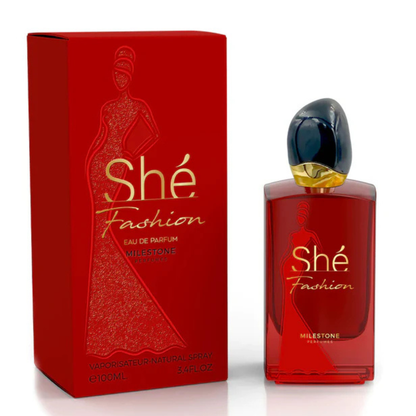 Shé Fashion perfume bottle and packaging on a white background