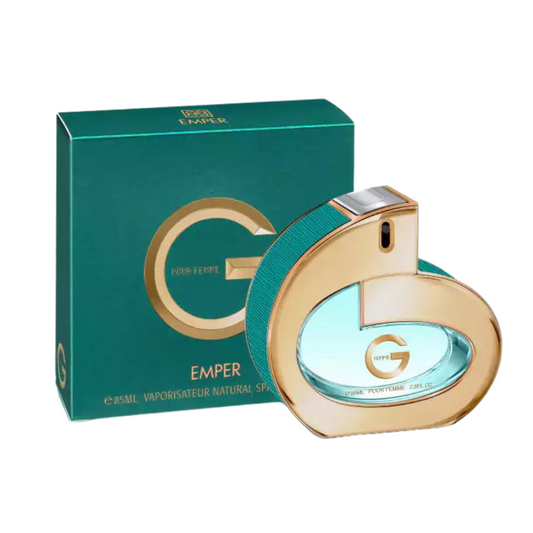 Emper G Pour Femme 85 ml Eau de Parfum retail box and bottle