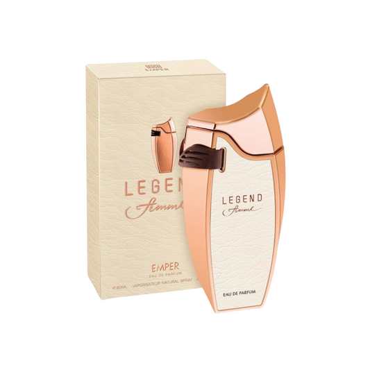 Emper Legend Femme 80 ml Eau de Parfum retail box and bottle