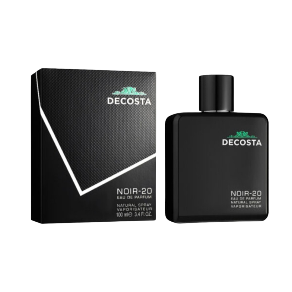 Fragrance World Decosta Noir-20 100 ml Eau de Parfum retail box and bottle