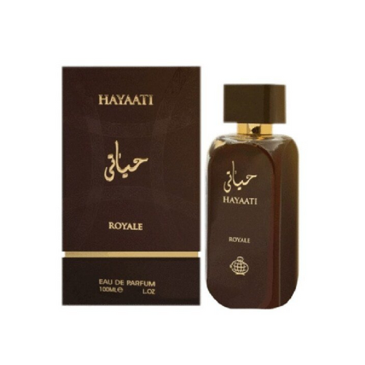 Fragrance World Hayaati Royale 100ml Eau de Parfum retail box and bottle