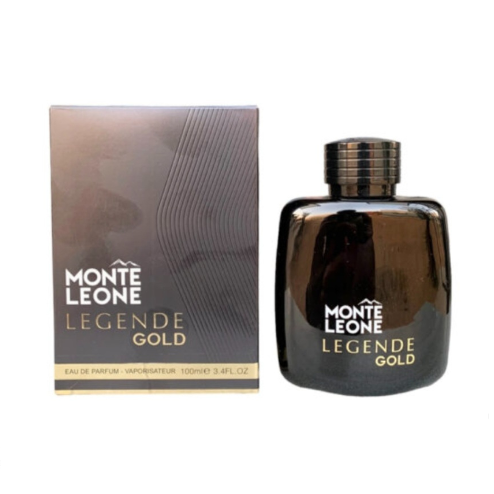 Fragrance World Monte Leone Legende Gold 100 ml Eau de Parfum retail box and bottle