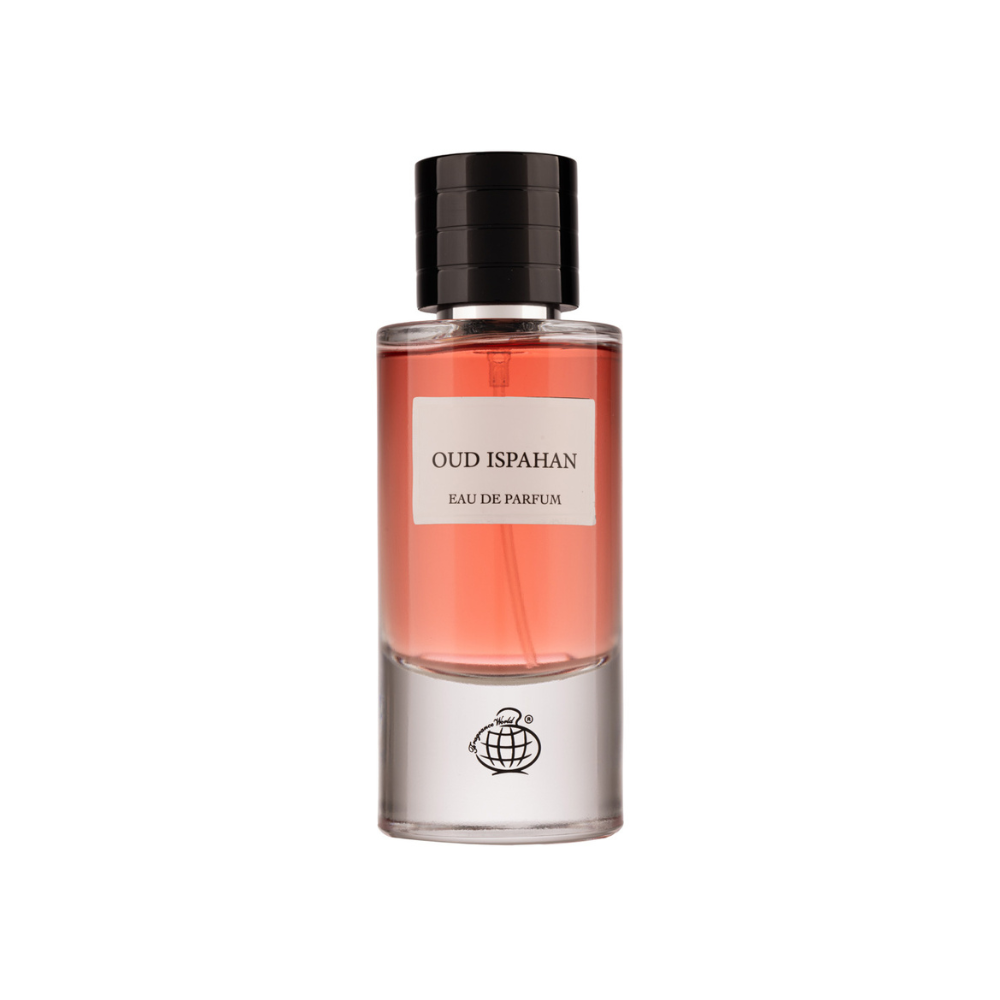 Bottle only of Fragrance World Oud Ispahan 80 ml Eau de Parfum (no packaging)