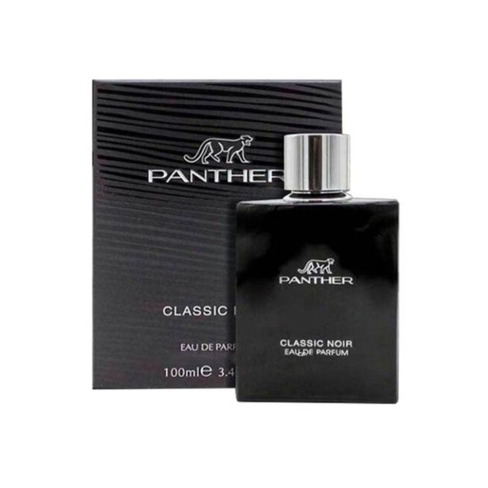 Fragrance World Panther Classic Noir 100 ml Eau de Parfum retail box and bottle