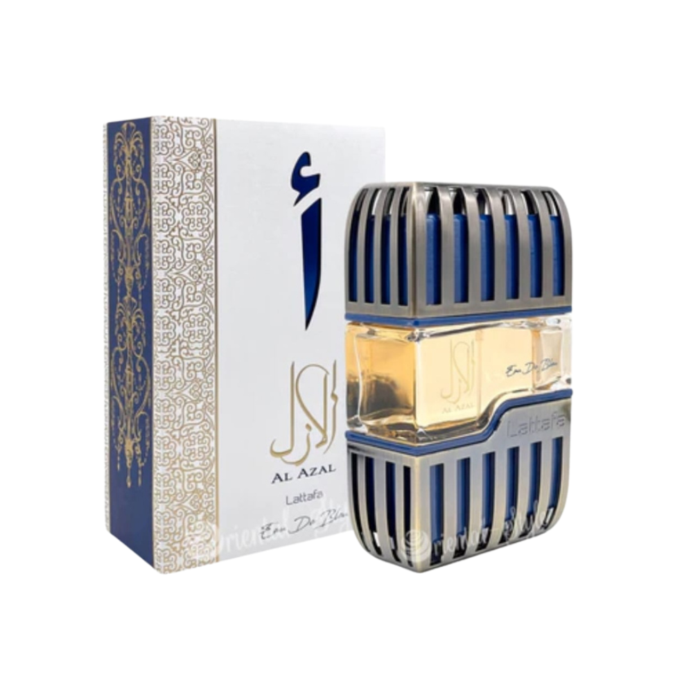 Lattafa Al Azal Eau De Bleu 100 ml Eau de Parfum retail box and bottle