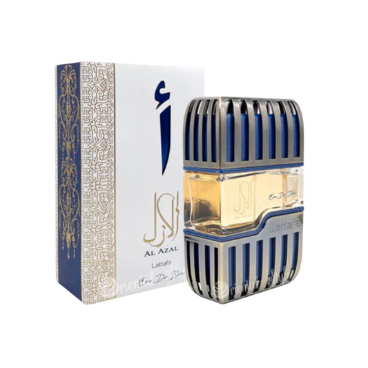 Lattafa Al Azal Eau De Bleu 100 ml Eau de Parfum retail box and bottle