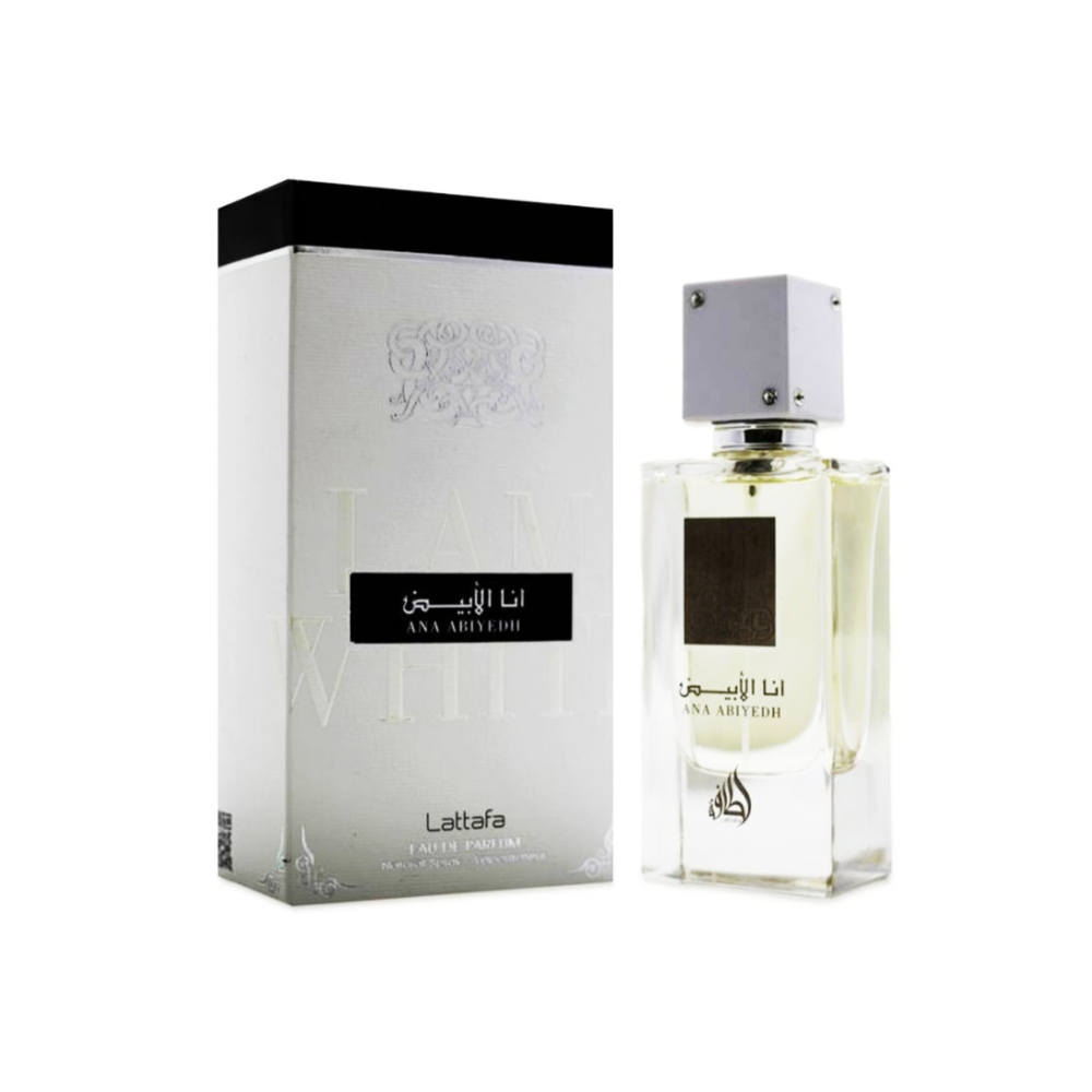 Lattafa Ana Abiyedh 60 ml Eau de Parfum retail box and bottle