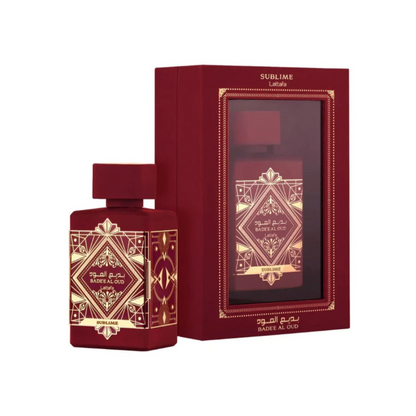 Lattafa Badee Al Oud Sublime 100ml Eau de Parfum bottle with retail packaging