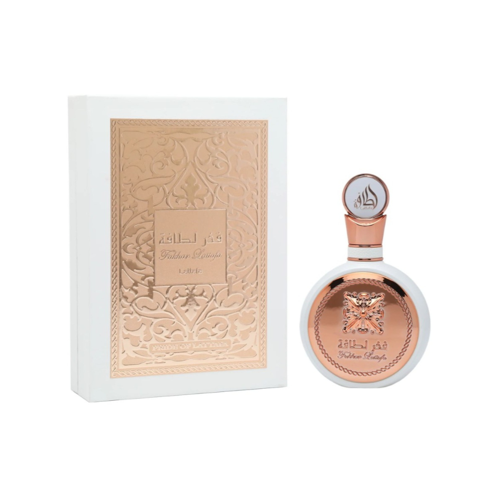 Lattafa Fakhar Pink 100ml Eau de Parfum bottle with retail packaging.