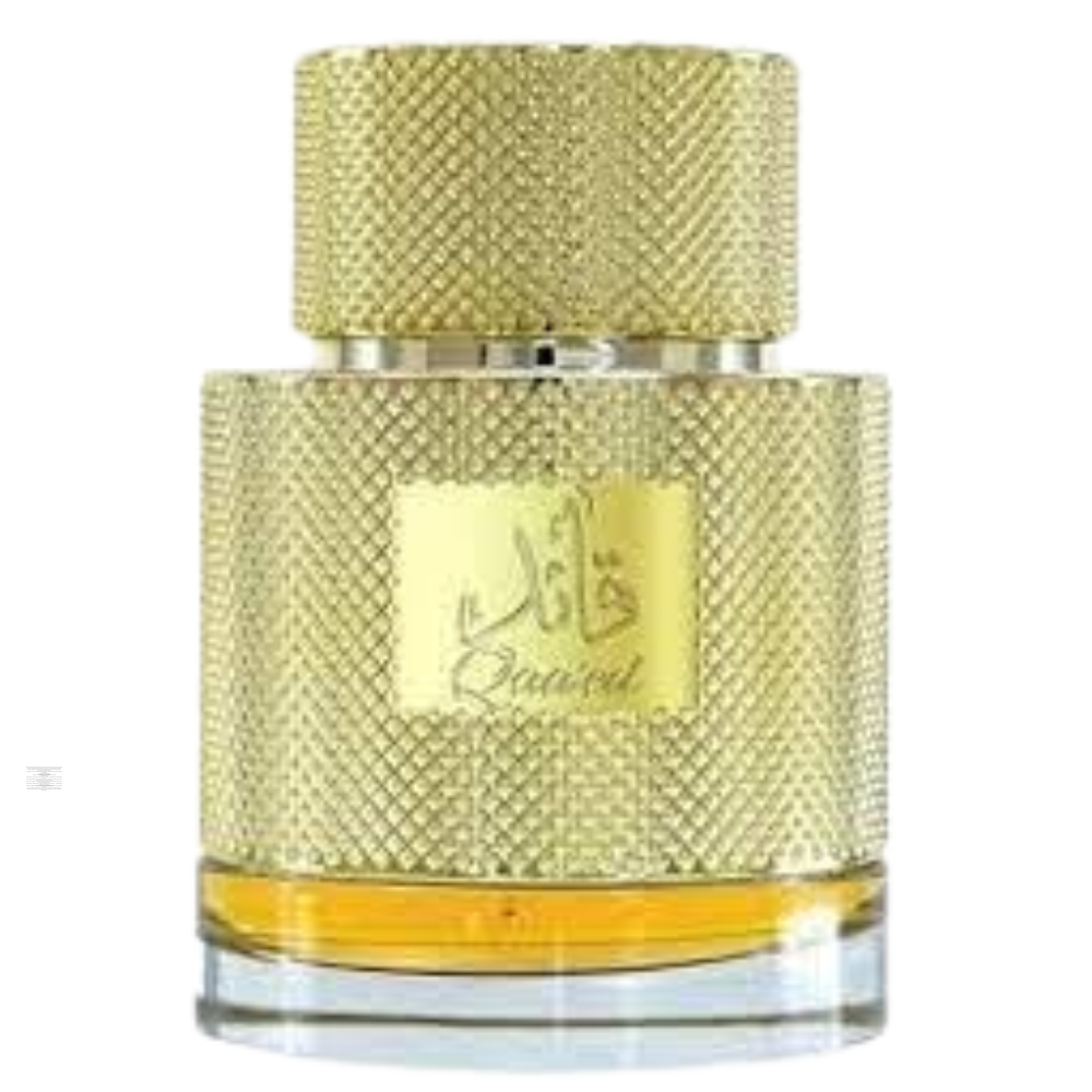 Lattafa Qaa’ed perfume bottle 100ml on a white background.