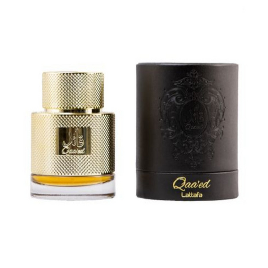 Lattafa Qaa’ed 100ml Eau de Parfum with box packaging.