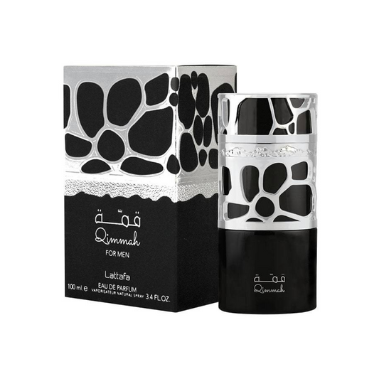 Lattafa Qimmah For Men 100ml Eau de Parfum with retail box.