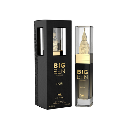 Le Chameau Big Ben London Noir 85 ml Eau de Parfum retail box and bottle